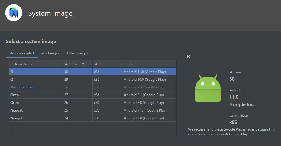 Imagen del sistema Android